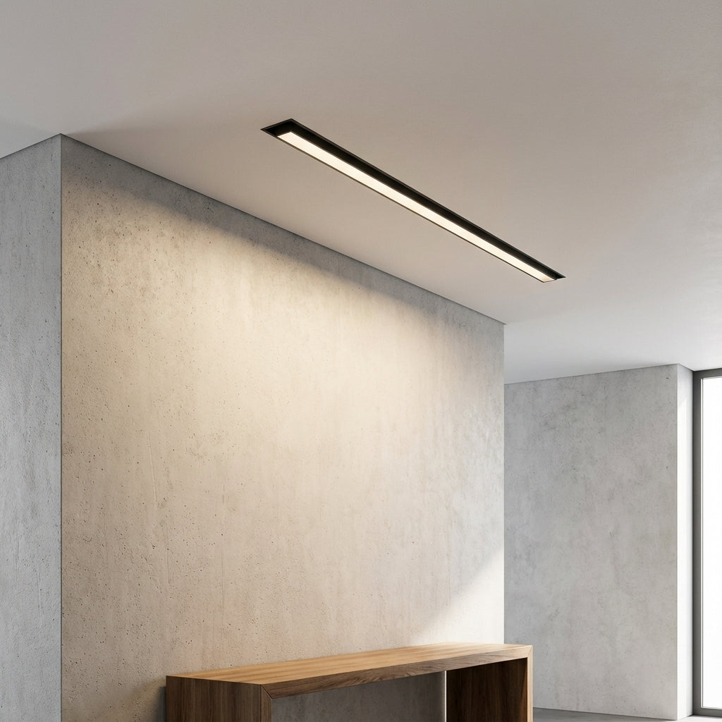 Linear LED Ceiling Light Minimalist Flush Mount with Tri-Colour and Dual Installation