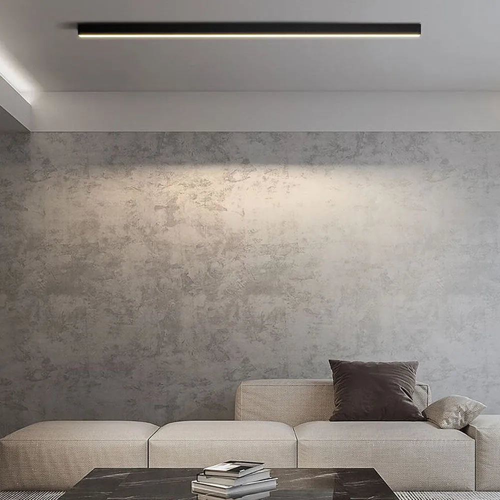 Linear LED Ceiling Light Minimalist Flush Mount with Tri-Colour and Dual Installation