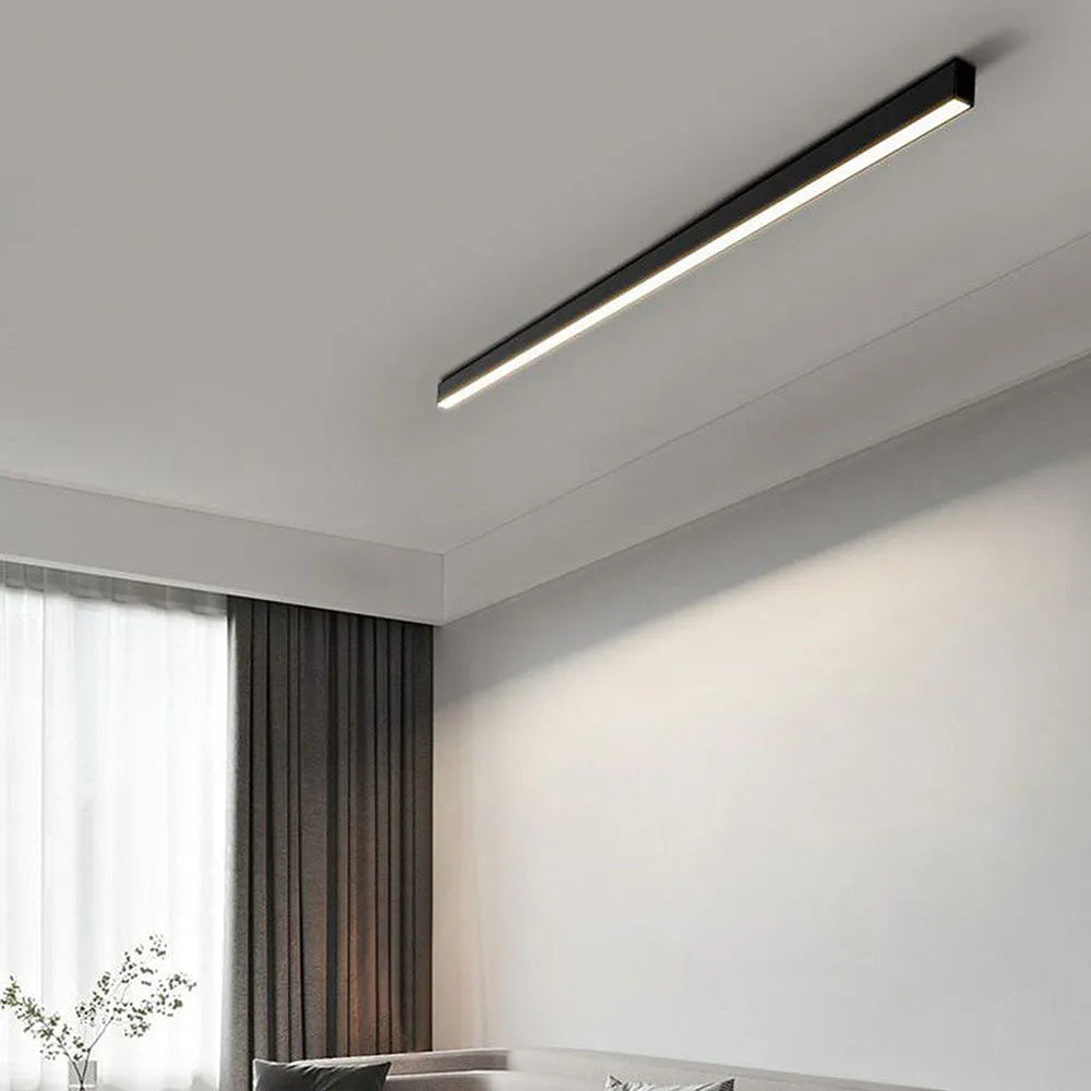 Linear LED Ceiling Light Minimalist Flush Mount with Tri-Colour and Dual Installation