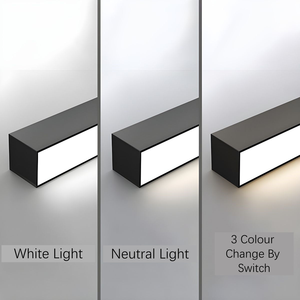 Linear LED Ceiling Light Minimalist Flush Mount with Tri-Colour and Dual Installation