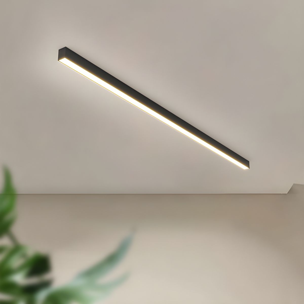 Linear LED Ceiling Light Minimalist Flush Mount with Tri-Colour and Dual Installation