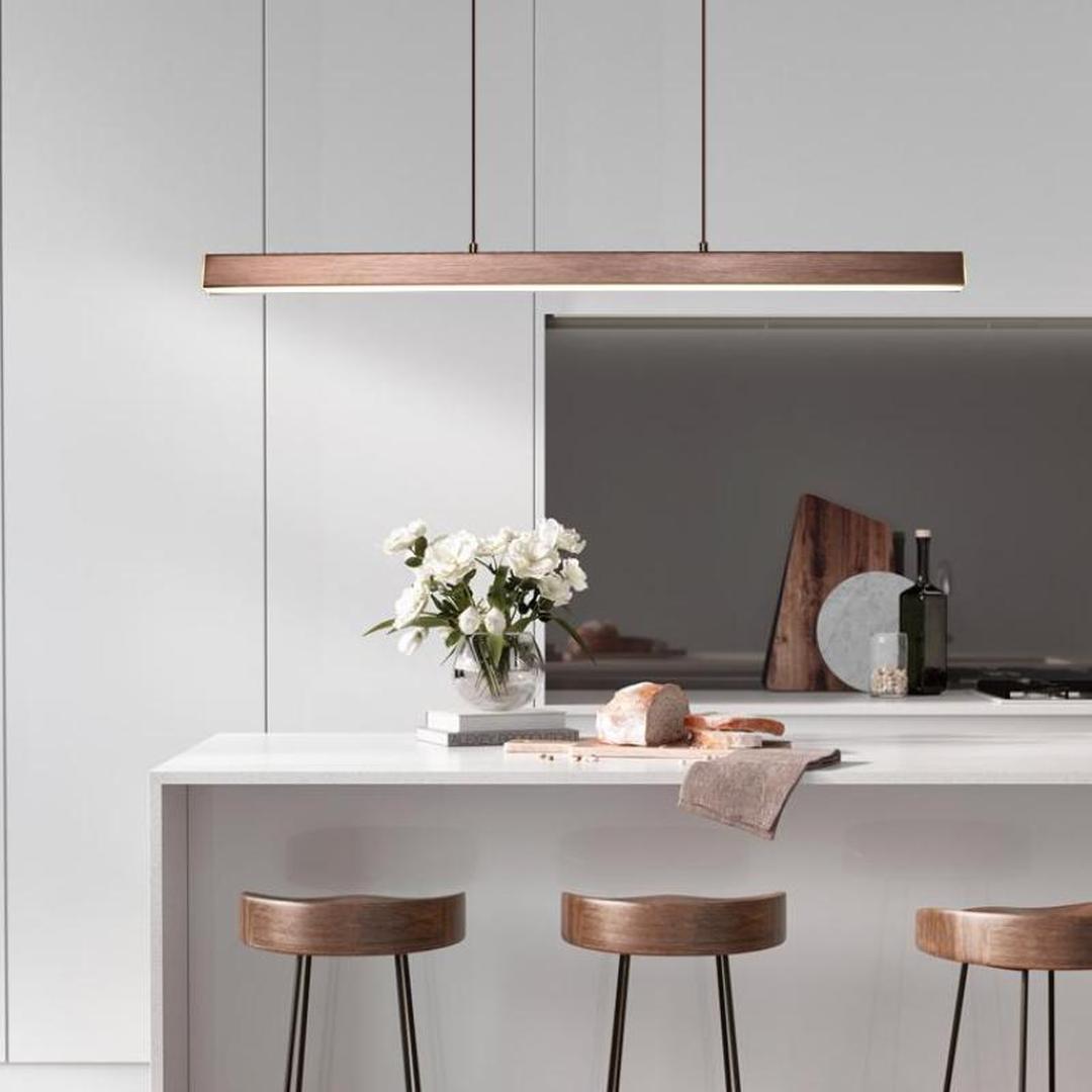 Linear LED Pendant Lamp Minimalist with Integrated LED and Adjustable Length