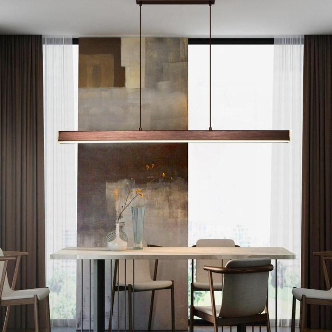 Linear LED Pendant Lamp Minimalist with Integrated LED and Adjustable Length