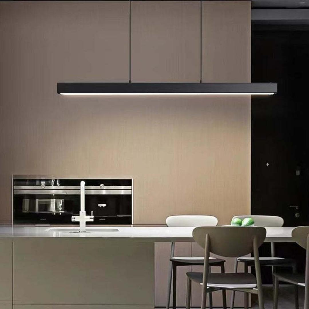 Linear LED Pendant Lamp Minimalist with Integrated LED and Adjustable Length