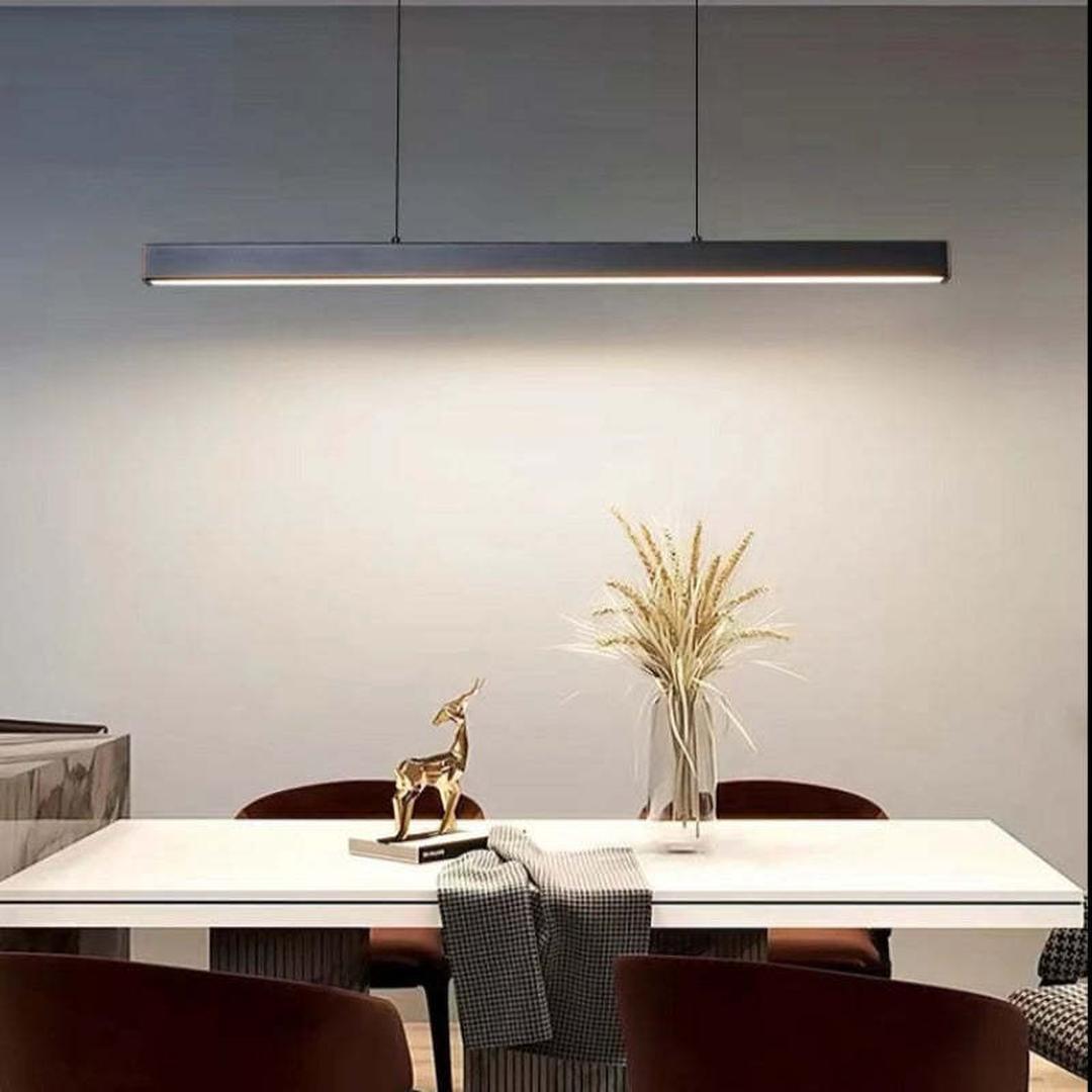 Linear LED Pendant Lamp Minimalist with Integrated LED and Adjustable Length