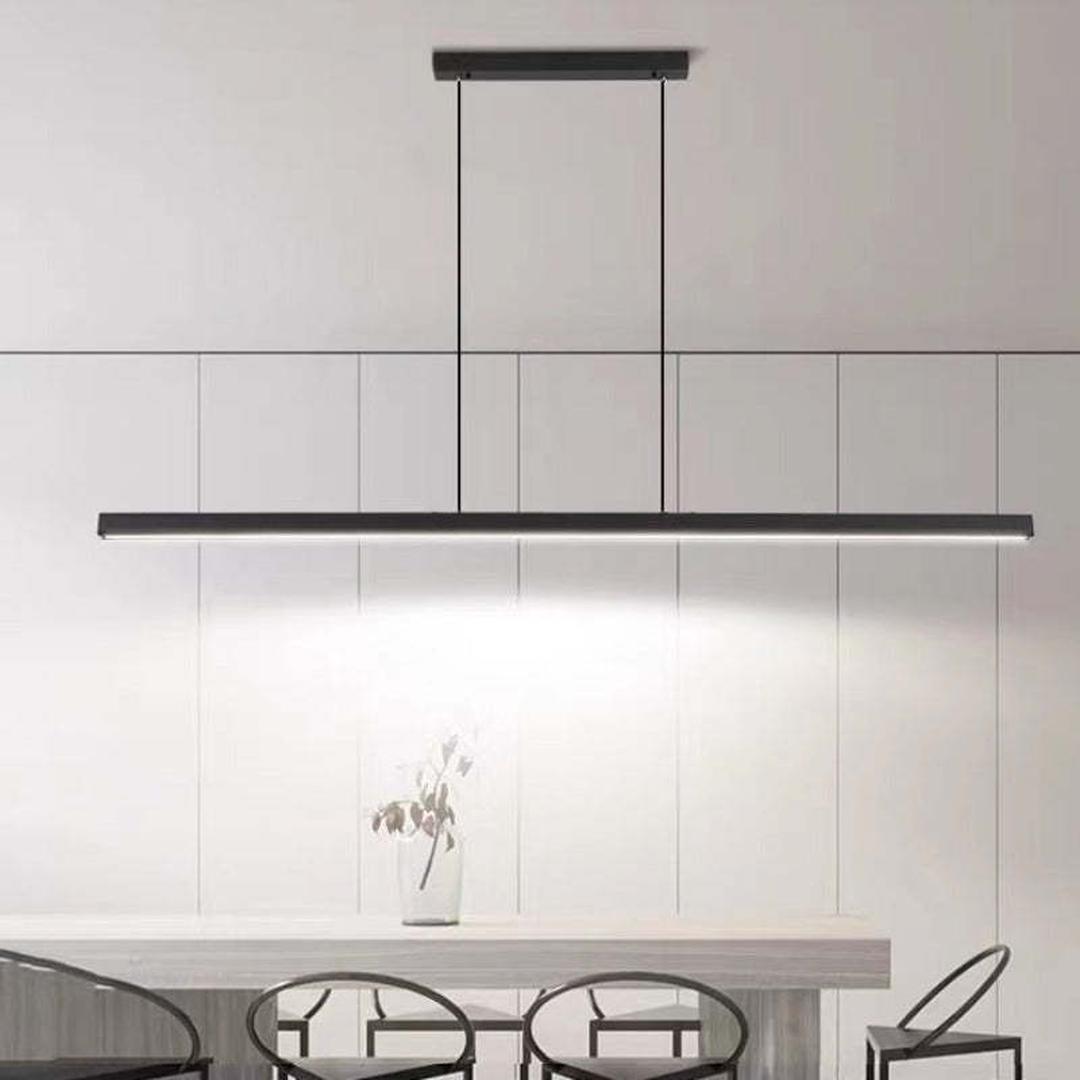 Linear LED Pendant Lamp Minimalist with Integrated LED and Adjustable Length