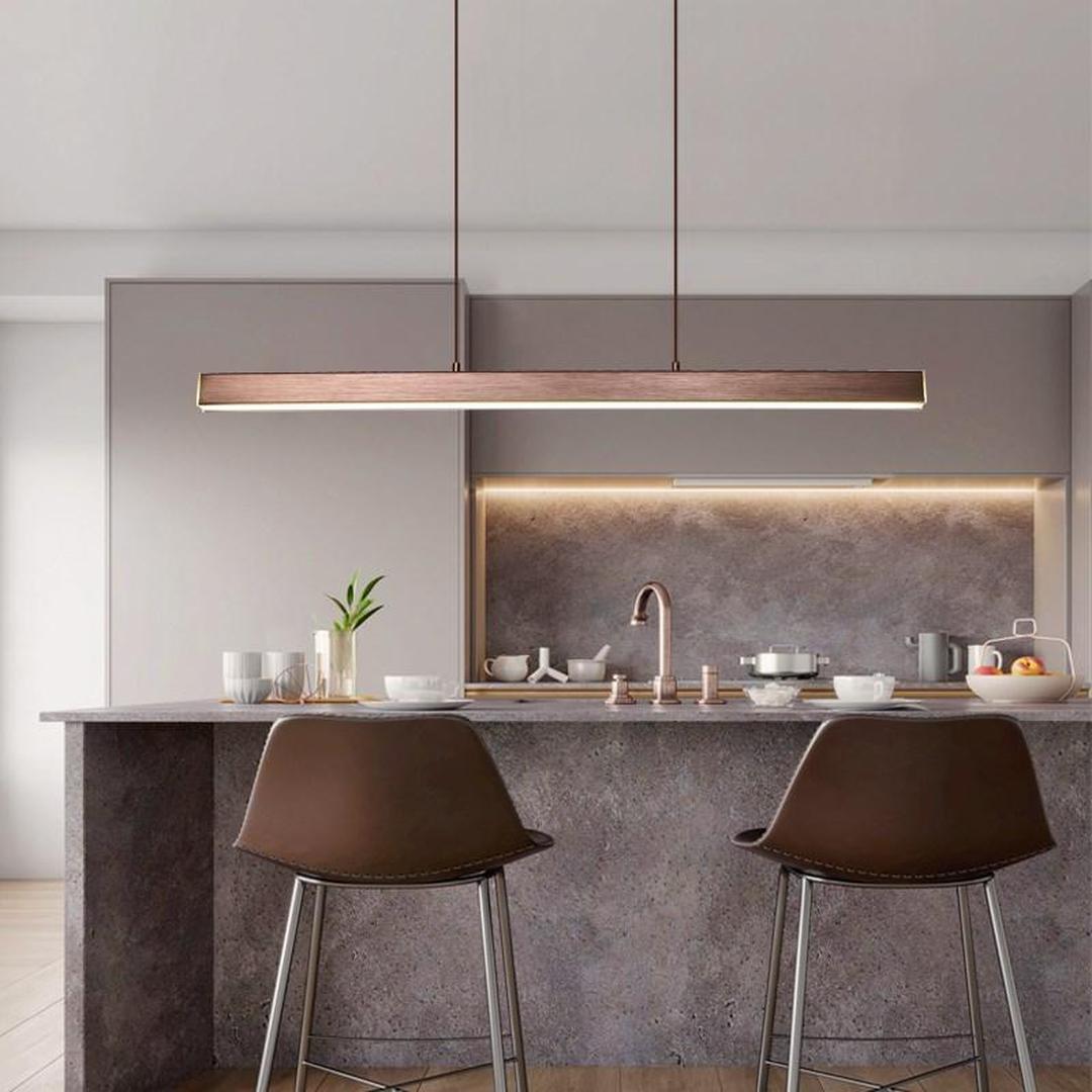 Linear LED Pendant Lamp Minimalist with Integrated LED and Adjustable Length