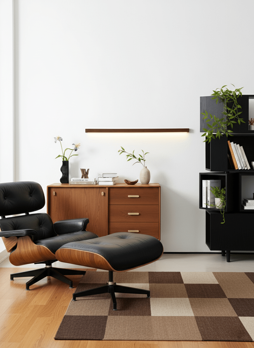 Linear Wood Wall Light Scandinavian with Dual-Mount Design and Integrated LED