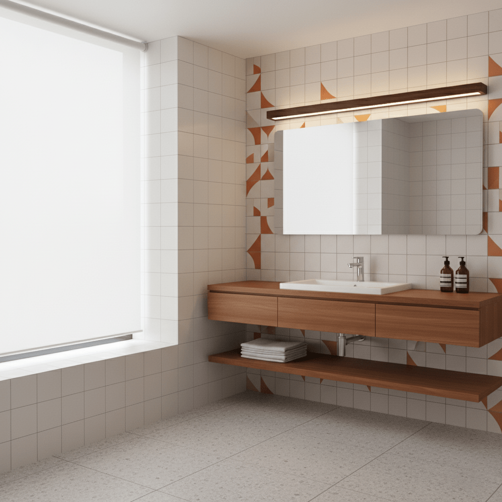 Linear Wood Wall Light Scandinavian with Dual-Mount Design and Integrated LED