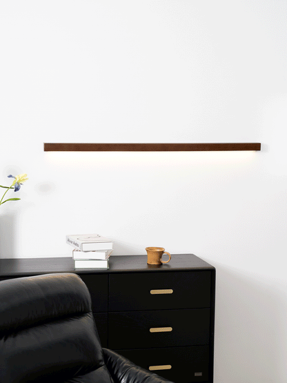 Linear Wood Wall Light Scandinavian with Dual-Mount Design and Integrated LED