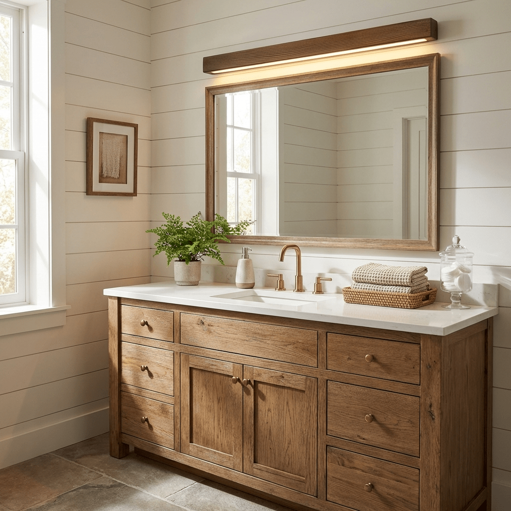 Linear Wood Wall Light Scandinavian with Dual-Mount Design and Integrated LED