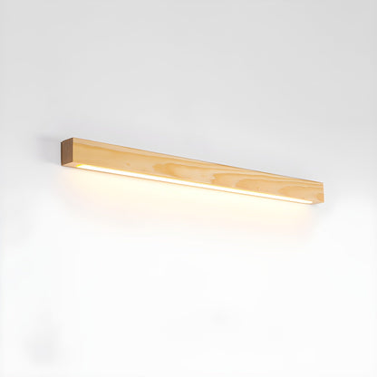 Linear Wood Wall Light Scandinavian with Dual-Mount Design and Integrated LED