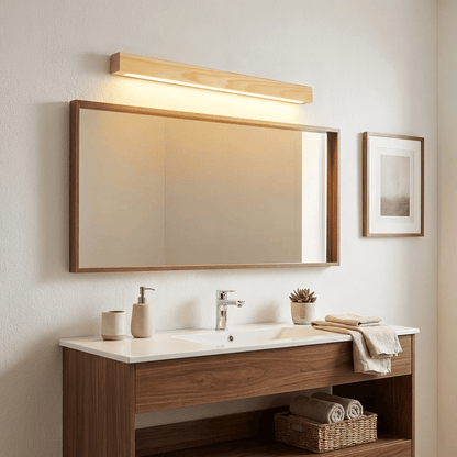 Linear Wood Wall Light Scandinavian with Dual-Mount Design and Integrated LED