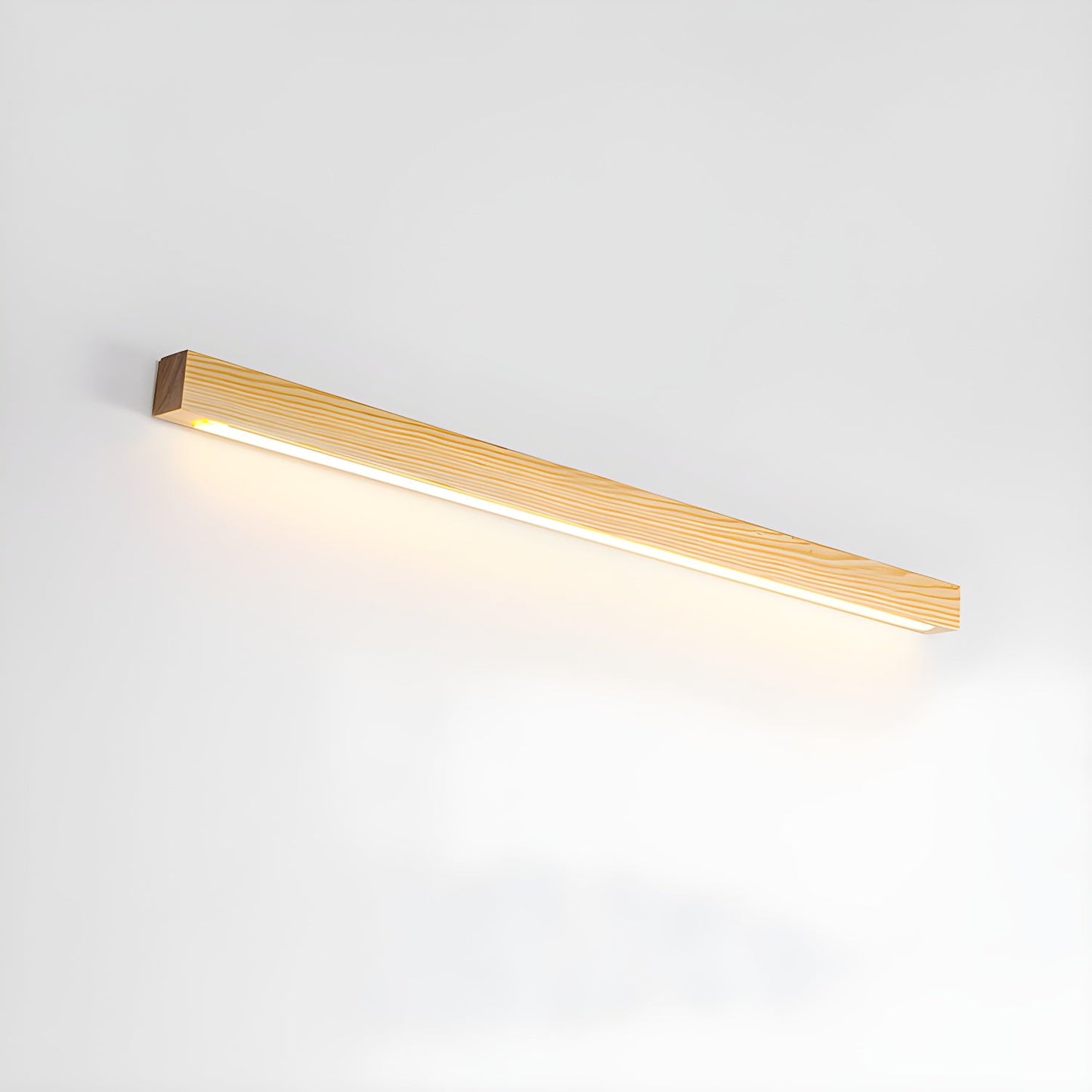 Linear Wood Wall Light Scandinavian with Dual-Mount Design and Integrated LED