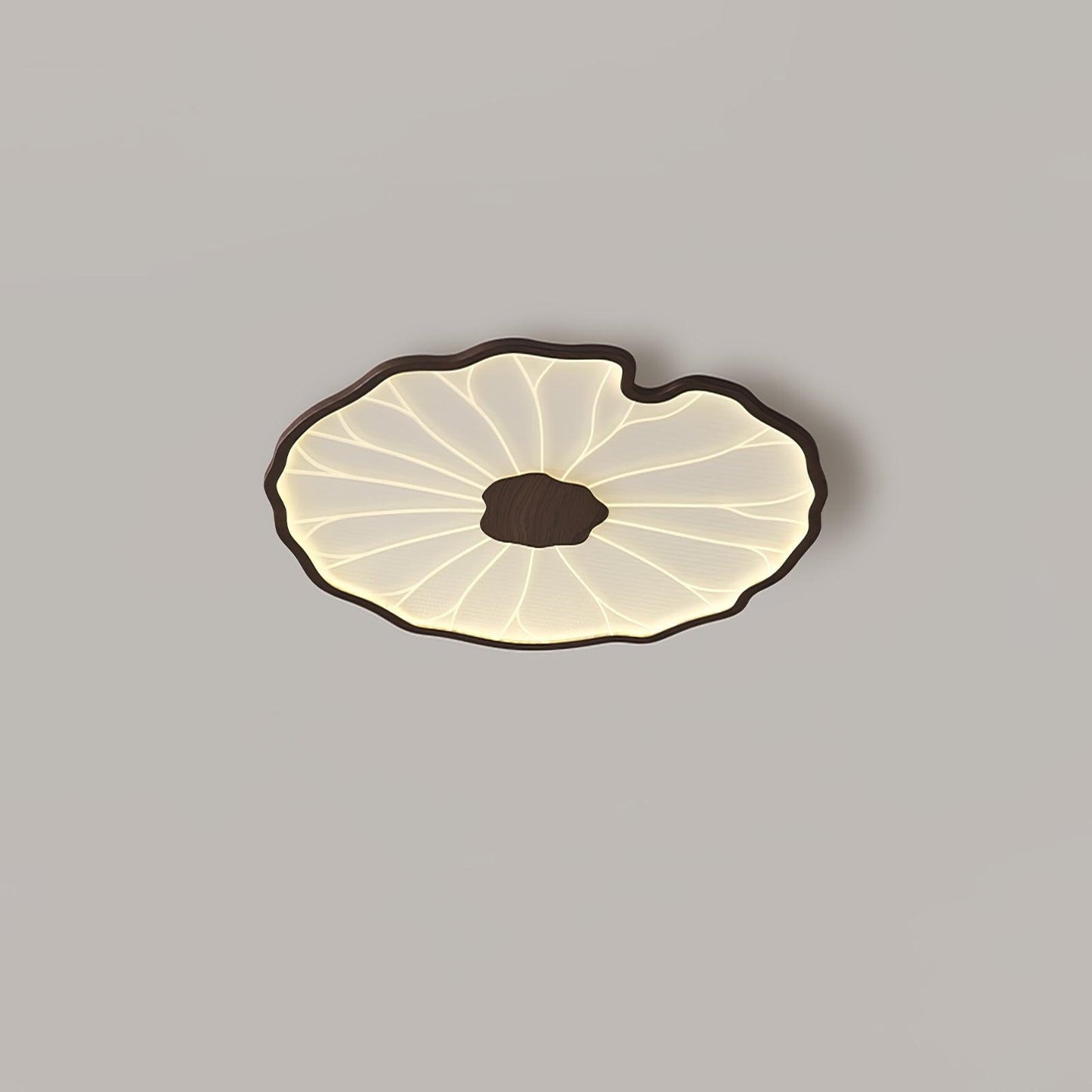 Lotus Leaf Ceiling Lamp Scandinavian with Integrated LED and Wood Grain Finish