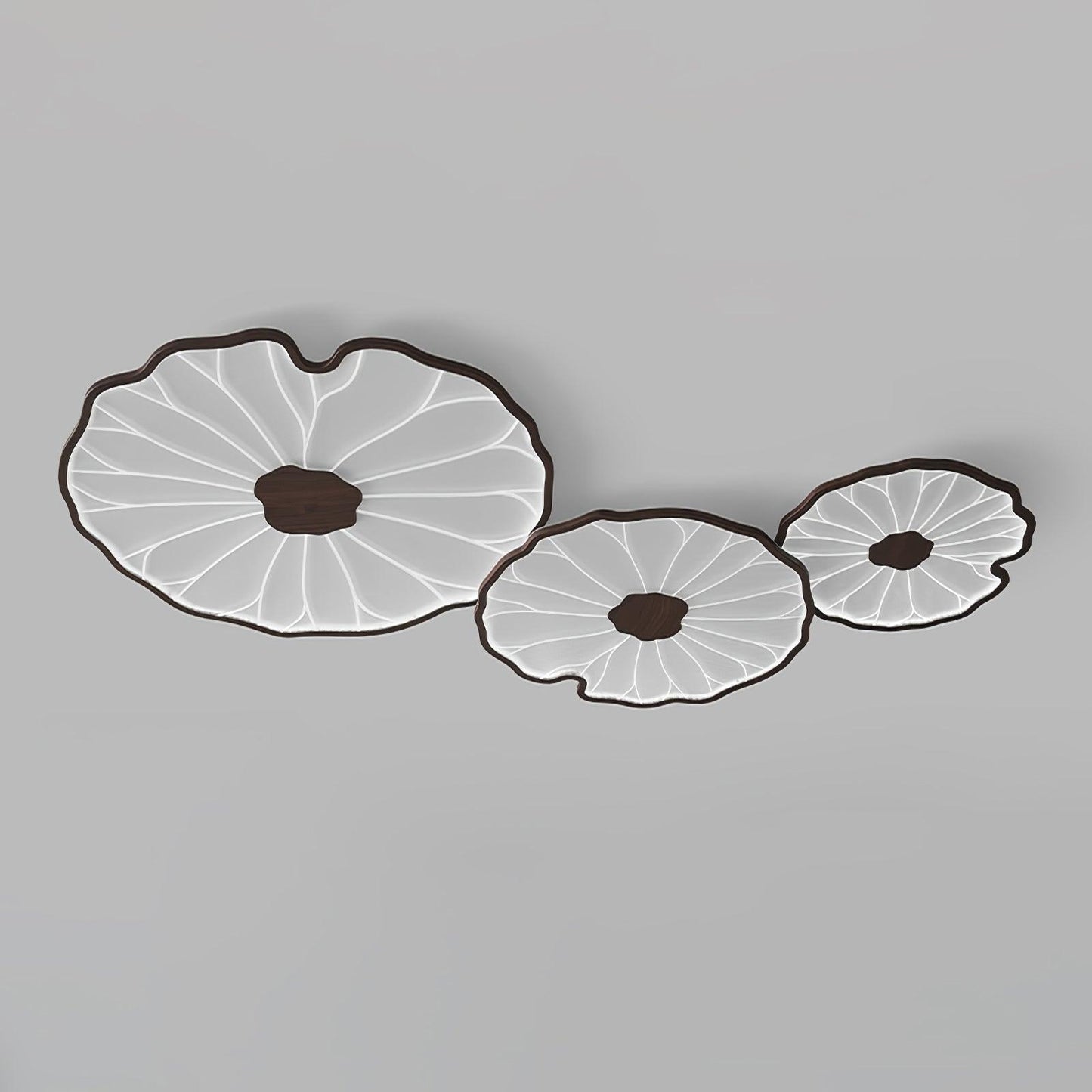 Lotus Leaf Ceiling Lamp Scandinavian with Integrated LED and Wood Grain Finish