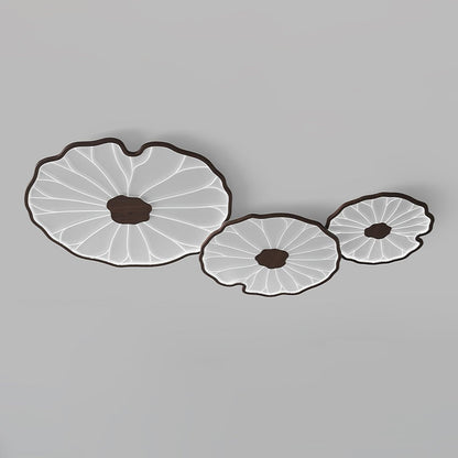 Lotus Leaf Ceiling Lamp Scandinavian with Integrated LED and Wood Grain Finish