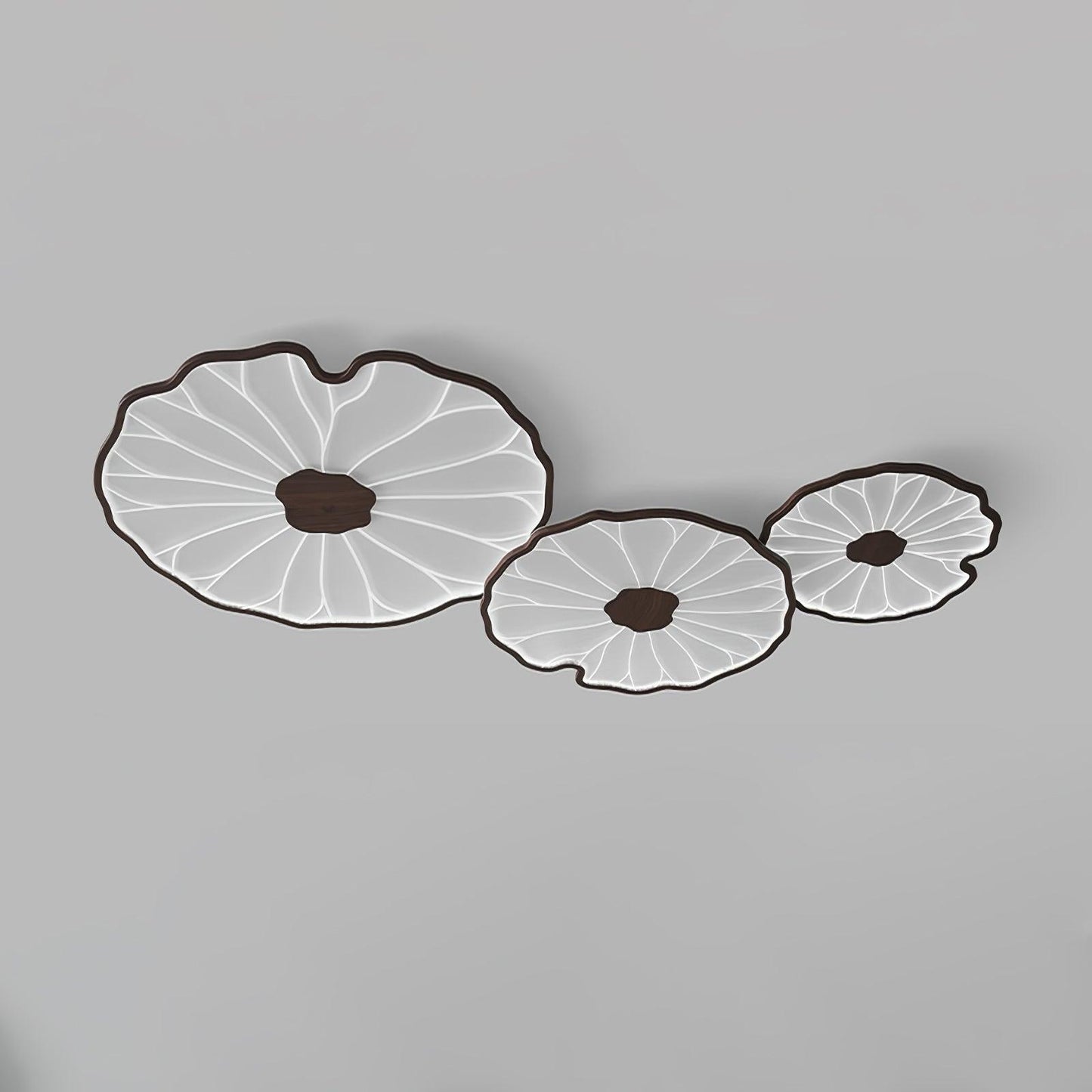 Lotus Leaf Ceiling Lamp Scandinavian with Integrated LED and Wood Grain Finish