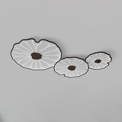 Lotus Leaf Ceiling Lamp Scandinavian with Integrated LED and Wood Grain Finish