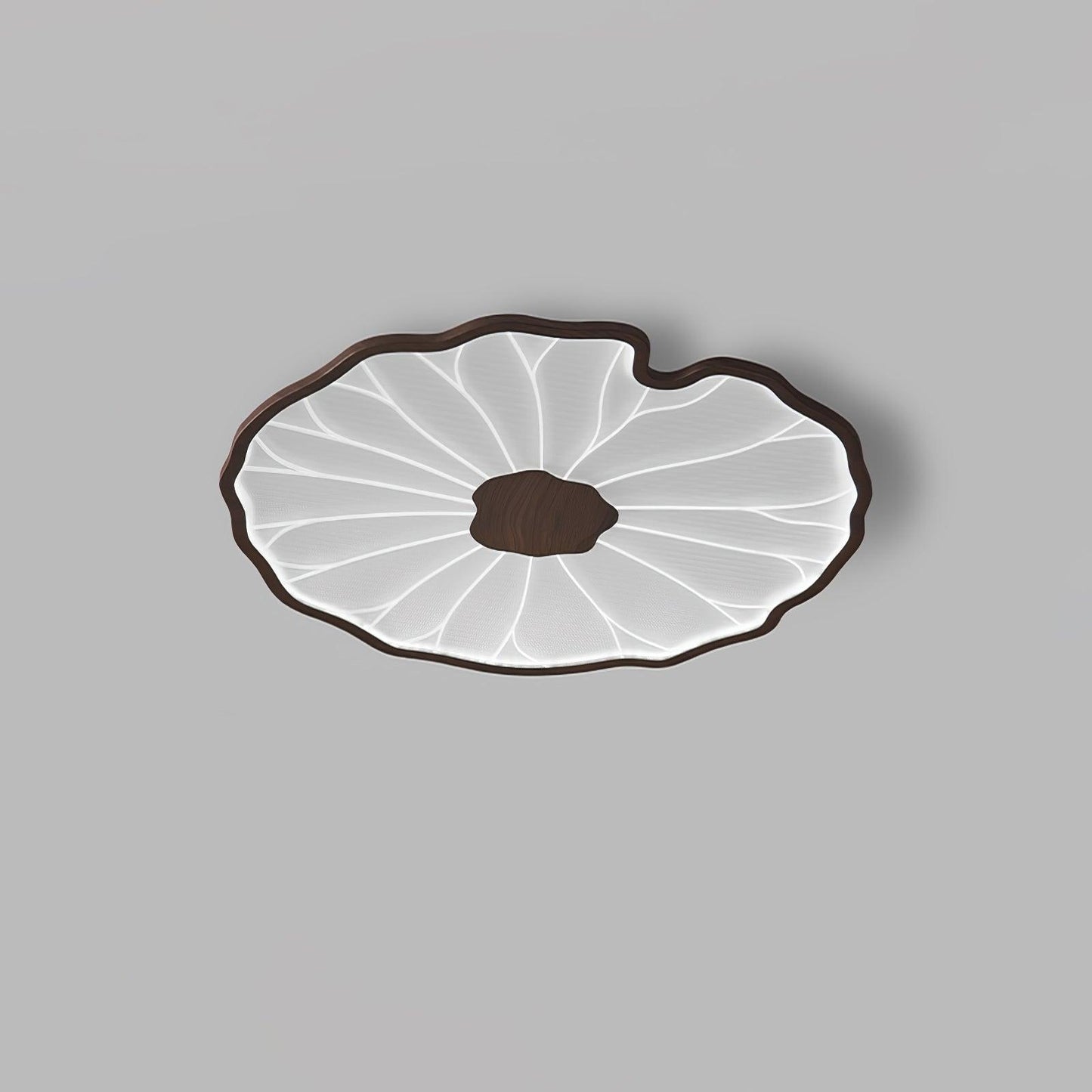 Lotus Leaf Ceiling Lamp Scandinavian with Integrated LED and Wood Grain Finish