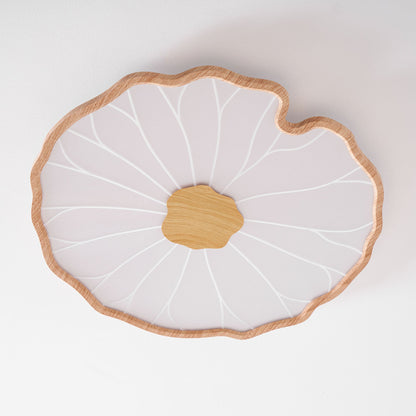 Lotus Leaf Ceiling Lamp Scandinavian with Integrated LED and Wood Grain Finish