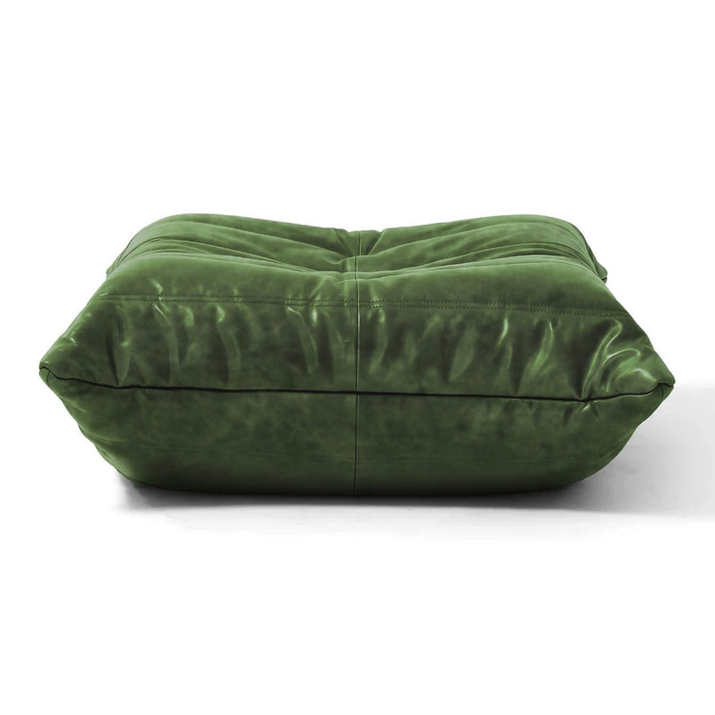 Low-Profile Modular Lounge Chair Sofa Set with Faux Leather Upholstery and Sculptural Tufted Design