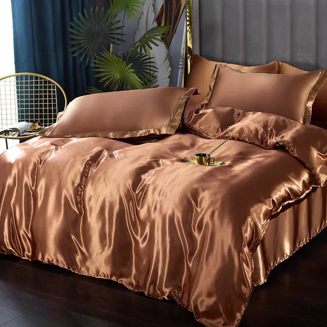 Luxury Satin Bedding Set with Duvet Cover and Pillowcases