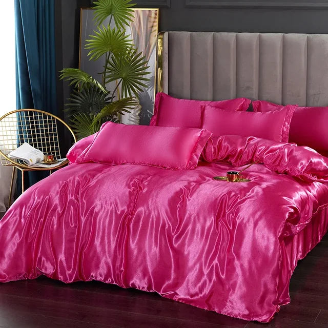 Luxury Satin Bedding Set with Duvet Cover and Pillowcases