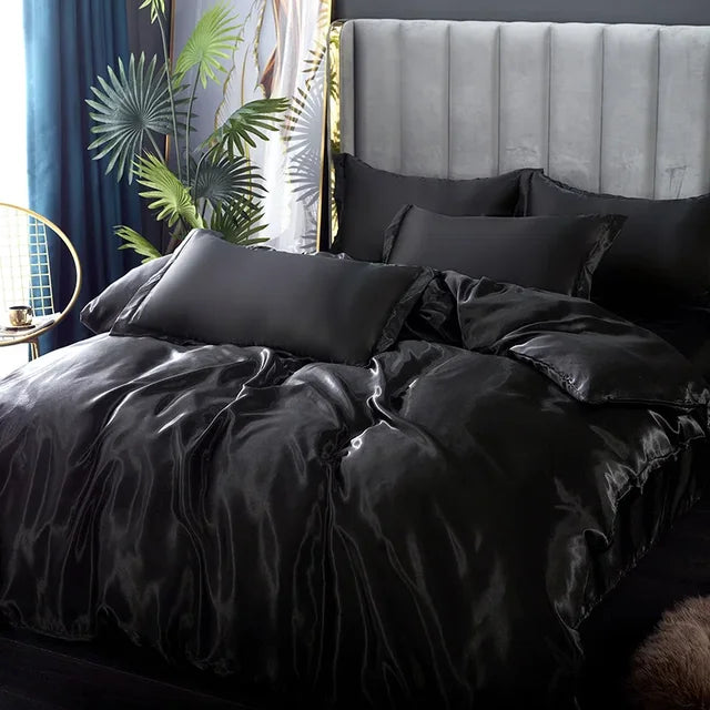 Luxury Satin Bedding Set with Duvet Cover and Pillowcases