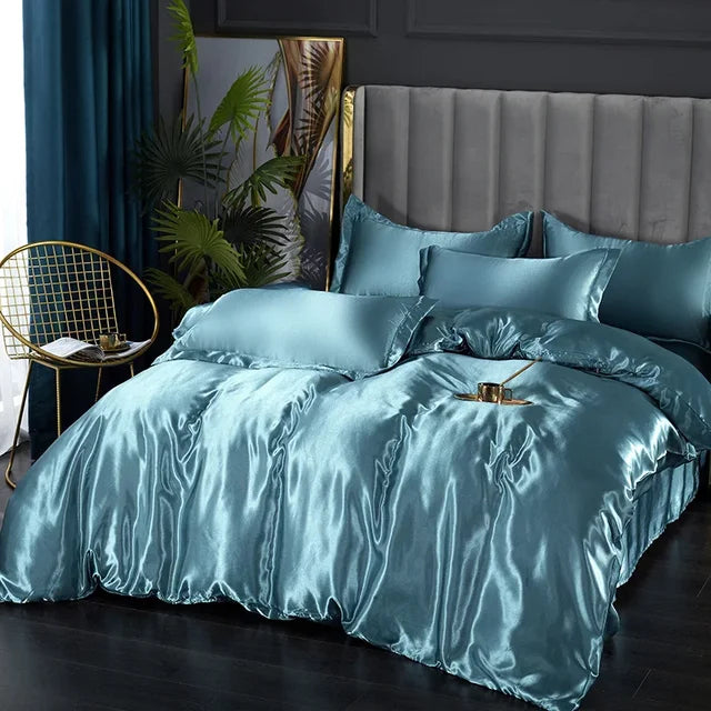 Luxury Satin Bedding Set with Duvet Cover and Pillowcases