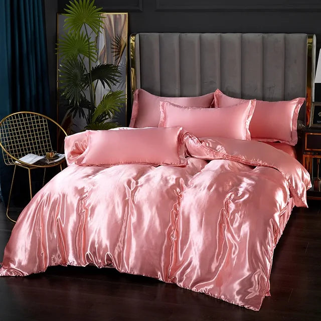 Luxury Satin Bedding Set with Duvet Cover and Pillowcases