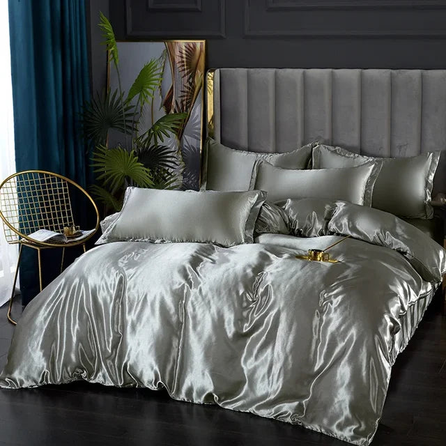 Luxury Satin Bedding Set with Duvet Cover and Pillowcases