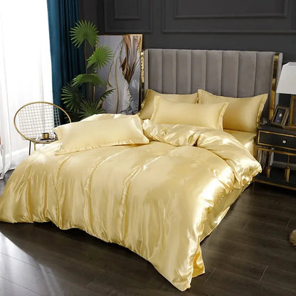 Luxury Satin Bedding Set with Duvet Cover and Pillowcases