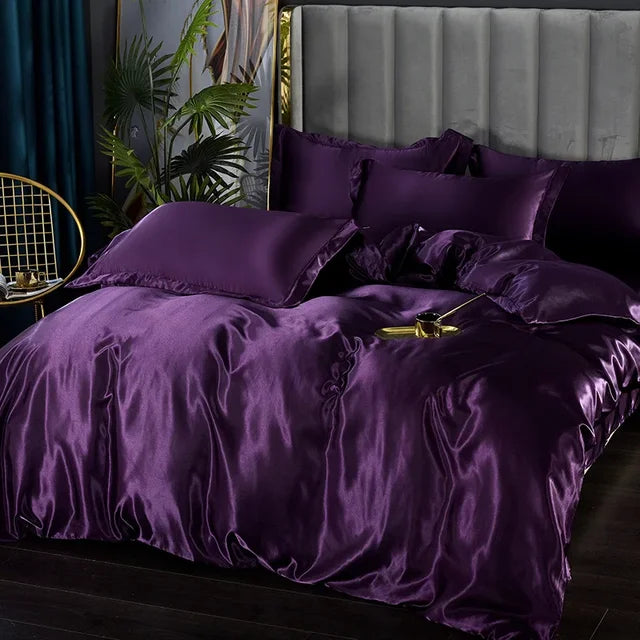 Luxury Satin Bedding Set with Duvet Cover and Pillowcases
