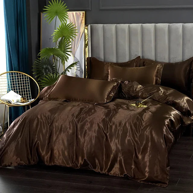 Luxury Satin Bedding Set with Duvet Cover and Pillowcases