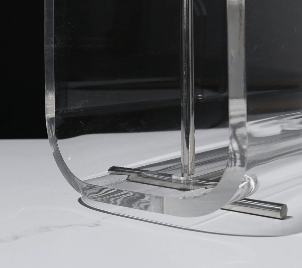 Magazine Rack with Transparent Acrylic Panels and Metal Handle