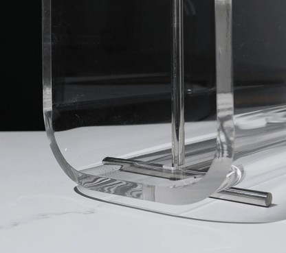 Magazine Rack with Transparent Acrylic Panels and Metal Handle