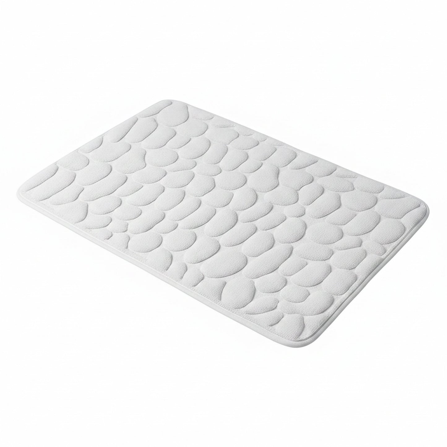 Memory Foam Bath Mat with Anti-Slip Bottom and Cobblestone Embossed Design