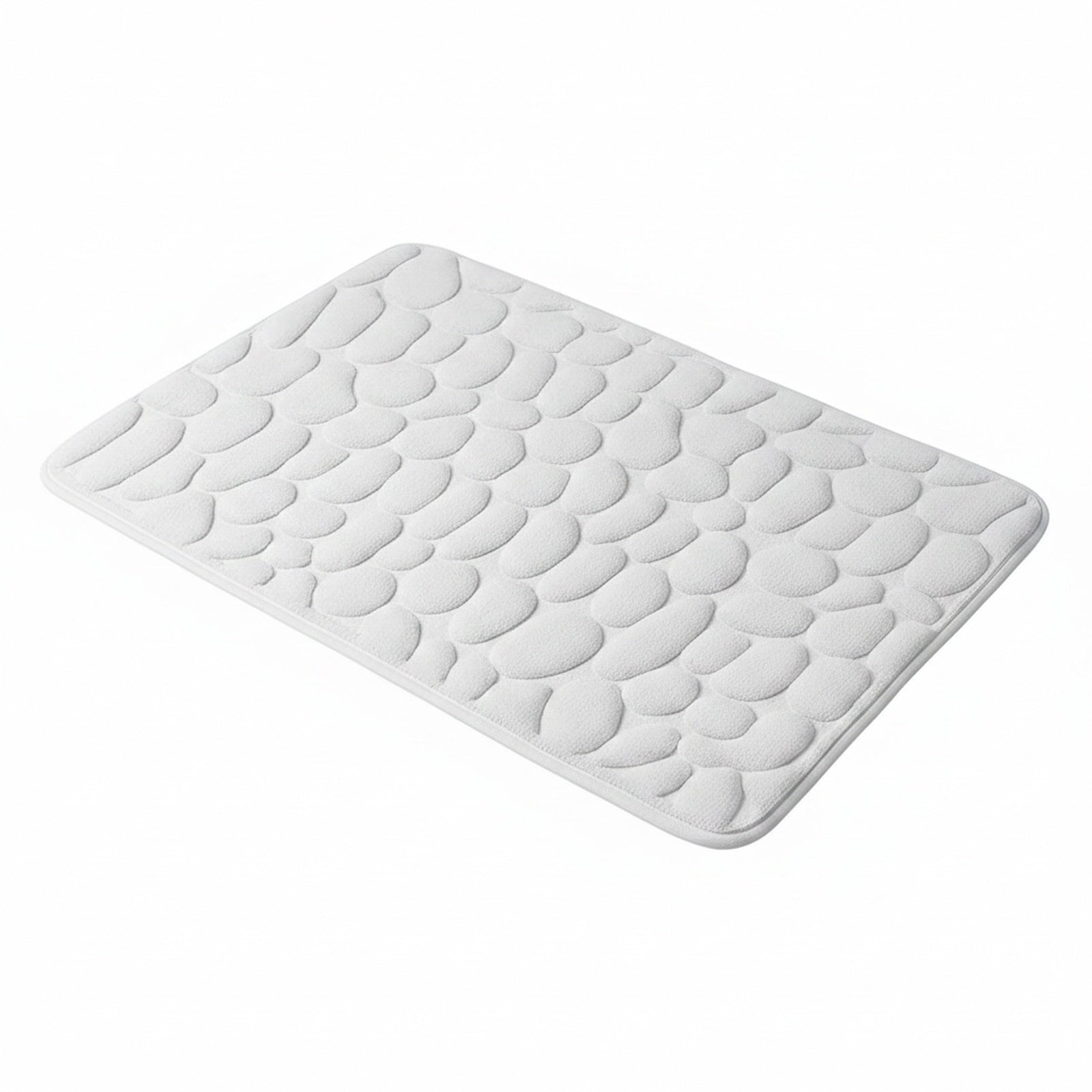 Memory Foam Bath Mat with Anti-Slip Bottom and Cobblestone Embossed Design