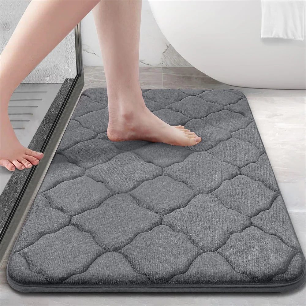 Memory Foam Bath Mat with Antislip Bottom and High Absorbency