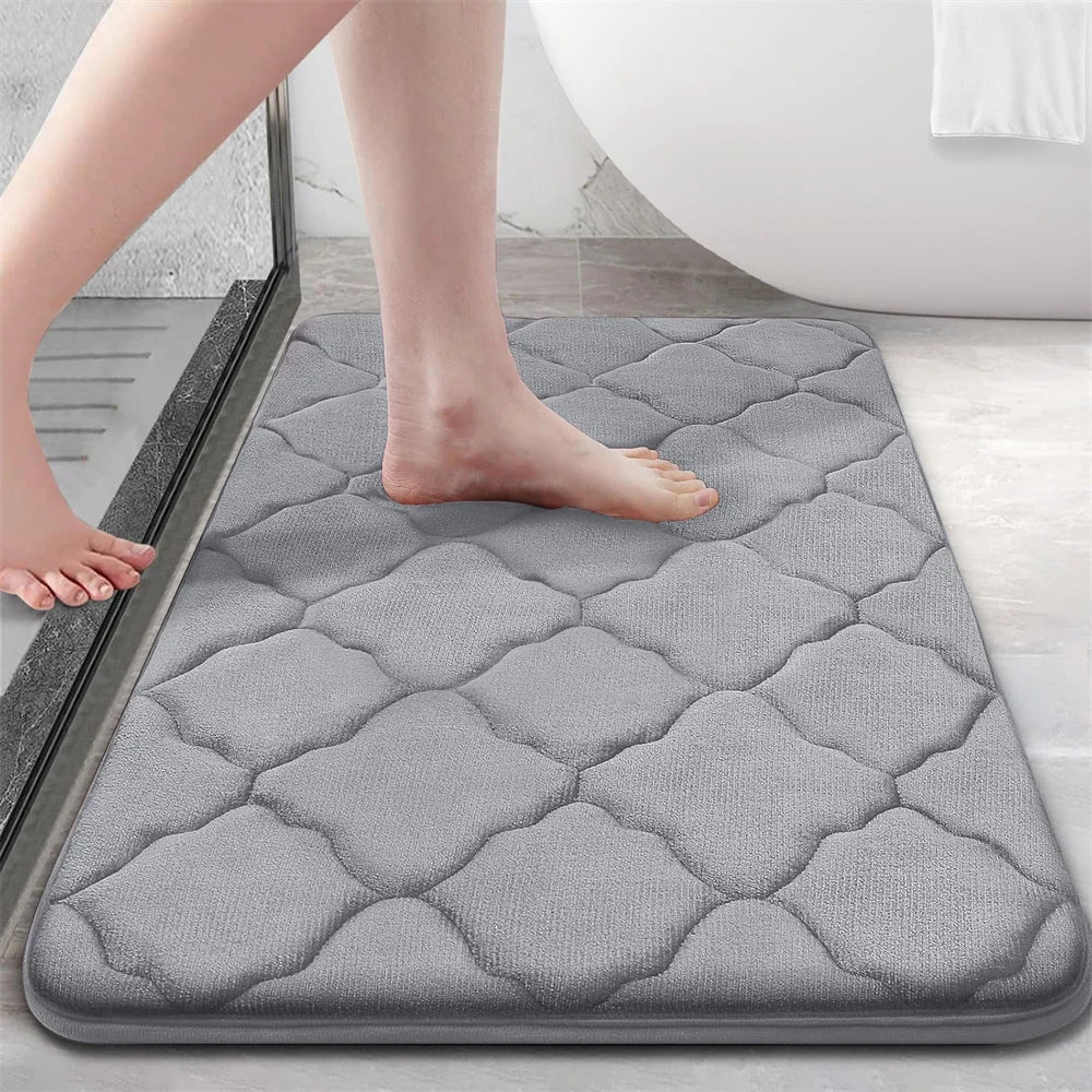Memory Foam Bath Mat with Antislip Bottom and High Absorbency