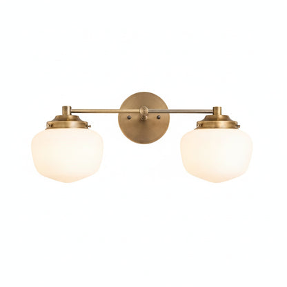 Mid-Century Wall Sconce with Opal Glass Globes