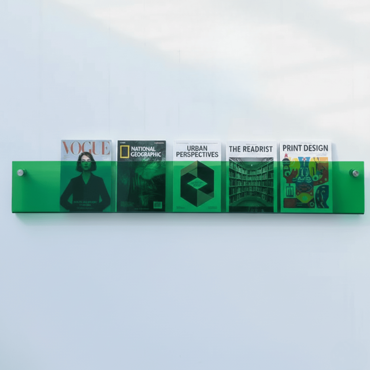 Minimalist Acrylic Wall Shelf for Magazines and Books