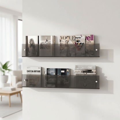 Minimalist Acrylic Wall Shelf for Magazines and Books