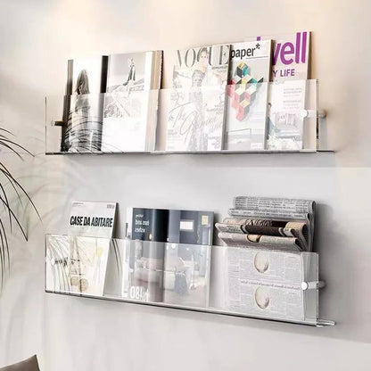 Minimalist Acrylic Wall Shelf for Magazines and Books