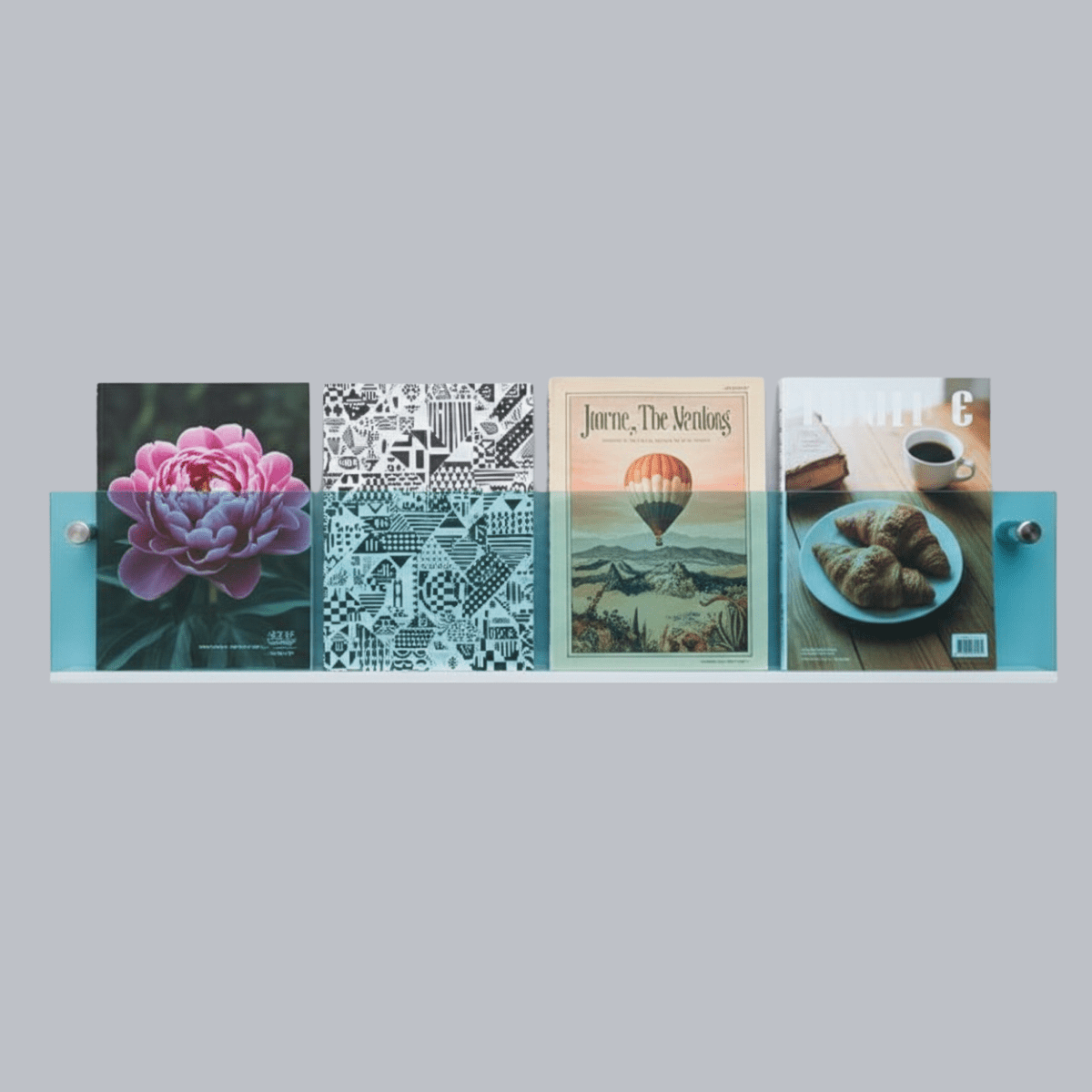Minimalist Acrylic Wall Shelf for Magazines and Books