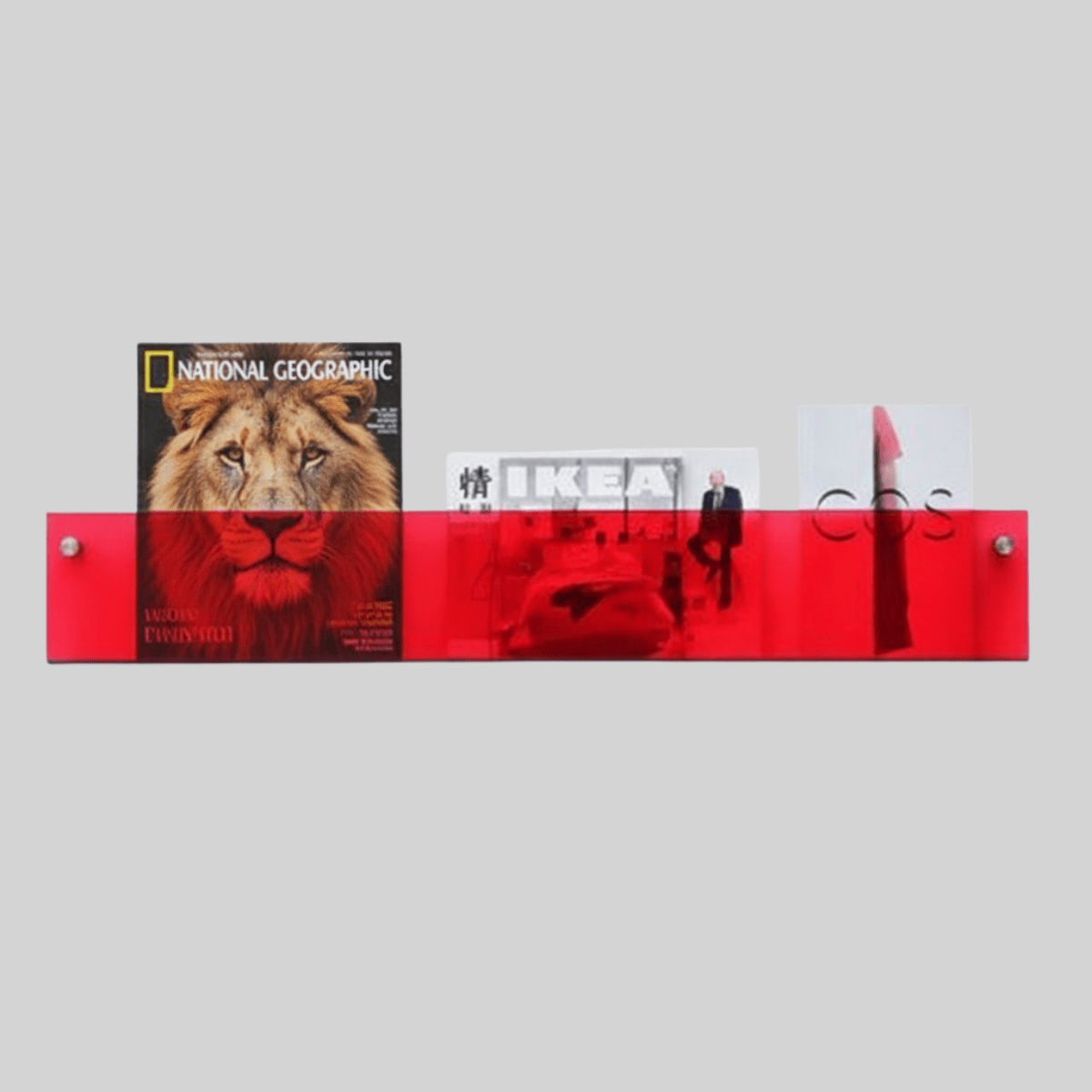 Minimalist Acrylic Wall Shelf for Magazines and Books