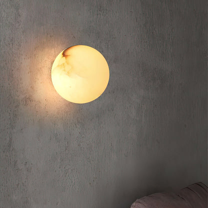 Minimalist Alabaster Wall Lamp with Mini Orb Shade