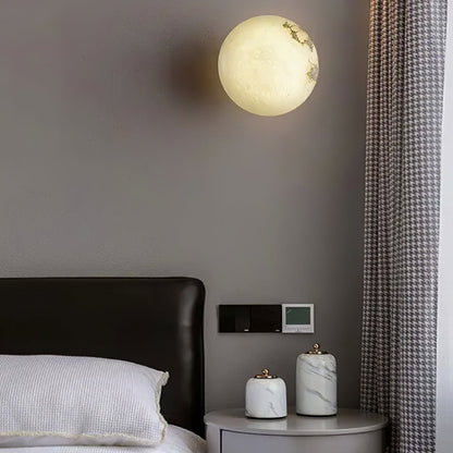 Minimalist Alabaster Wall Lamp with Mini Orb Shade