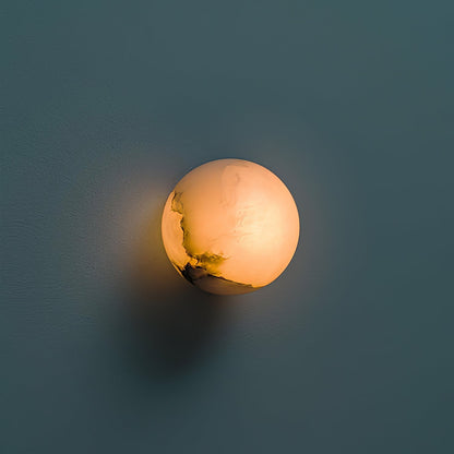 Minimalist Alabaster Wall Lamp with Mini Orb Shade